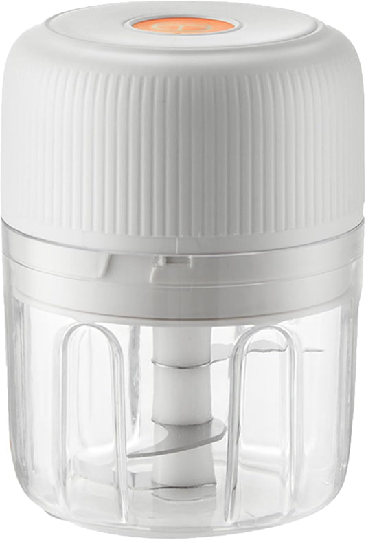 Electric Garlic Chopper, 250ML Food Chopper USB, Mini Vegetable Chopper, Garlic Mincer, Onion Chopper, Portable Small Food Processor (white), EDR00101