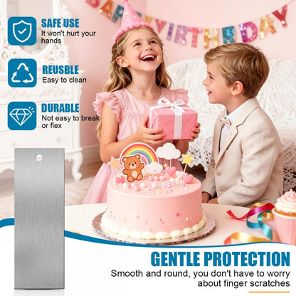 3 Pcs 9 Inch Stainless Steel Cream Cake Scraper Smoother Comb with Double Sides for Decorating Icing Mousse Butter