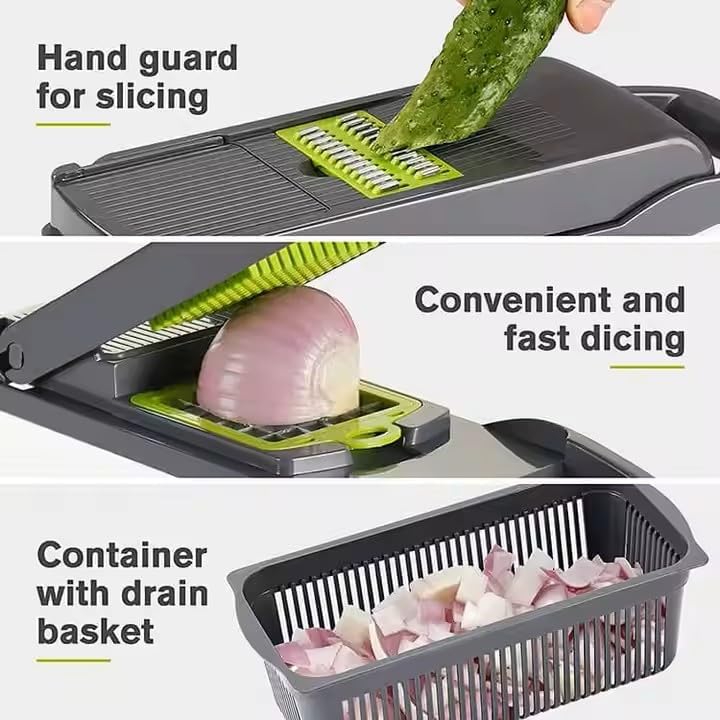 Vegetable Chopper, Vegetable Dicer,Vegetable Slicer,Vegetable Peeler, Vegetable Cutter, Food Chopper, Fruit Slicer, Kitchen Gadgets & Accessories(14 in 1)