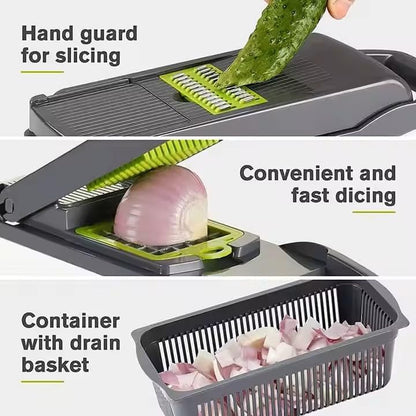 Vegetable Chopper, Vegetable Dicer,Vegetable Slicer,Vegetable Peeler, Vegetable Cutter, Food Chopper, Fruit Slicer, Kitchen Gadgets & Accessories(14 in 1)