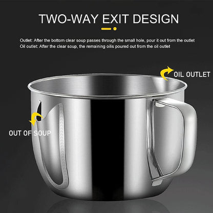 Stainless Steel Fat Separator 1L, Gravy Separator with Glass Lid & Strainer