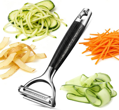 2-in-1 Julienne & Vegetable Peeler, Dual Blade for Zucchini, Potato, Carrot