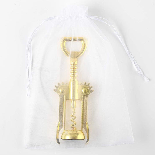 Simple Wing Corkscrew Gold Wine Opener and Beer Opener, Multifunctional Wine Corkscrew Opener