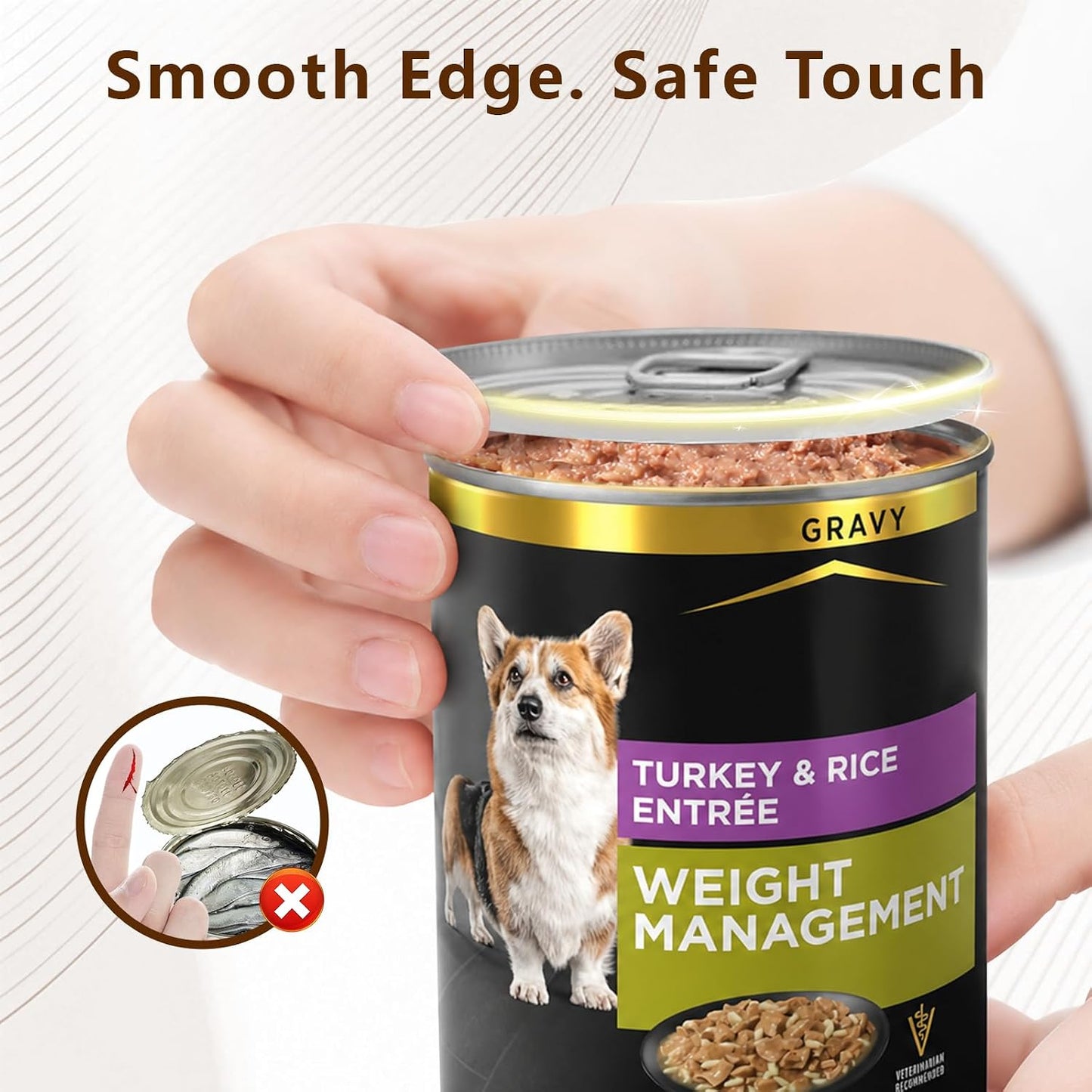 Electric Can Opener Smooth Edge | Seniors-friendly One-Touch Operation, Safe & Smooth Edges, Fits Most Cans, Ideal Kitchen Gift, Battery Operated, Black