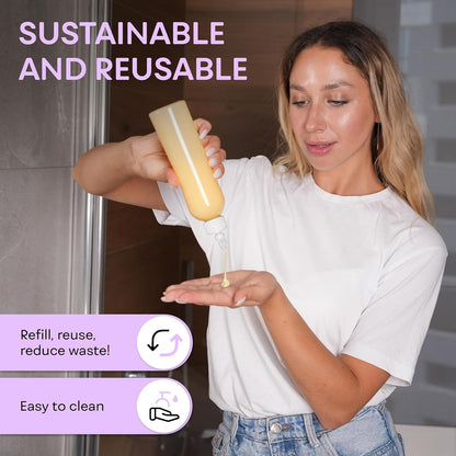 Twist Top Applicator Bottles, 8 OZ Crystal Clear, Squeeze Empty Plastic Bottles, BPA-Free, PET, Refillable, Open/Close Nozzle - Multi Purpose (Pack of 3)