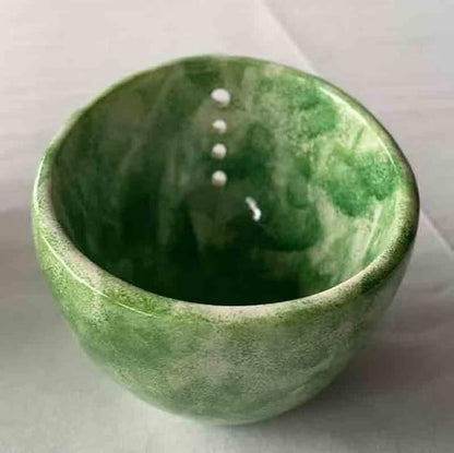 Pottery Herb Stripper Bowl, Hamblin Bros Pottery Herb Stripper Bowl, Hugimpel Pottery Herb Stripper, Handmade Herb Stripper with Different Hole Sizes for Separating Leaves and Stems (Style A)