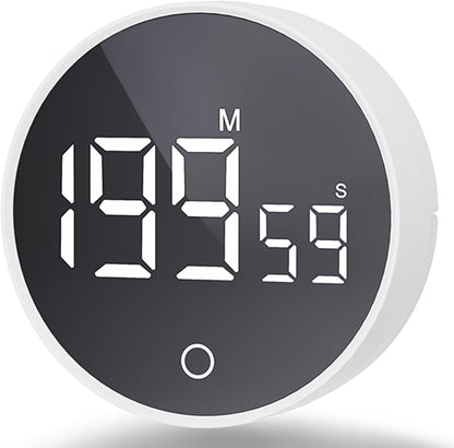 Digital Kitchen Timers, Magnetic Rotary Timer with Large LED Display, 3 Volume Levels, 0-199Min Countdown/Up, Easy Operation for Cooking, Studying, Fitness, Kids & Seniors