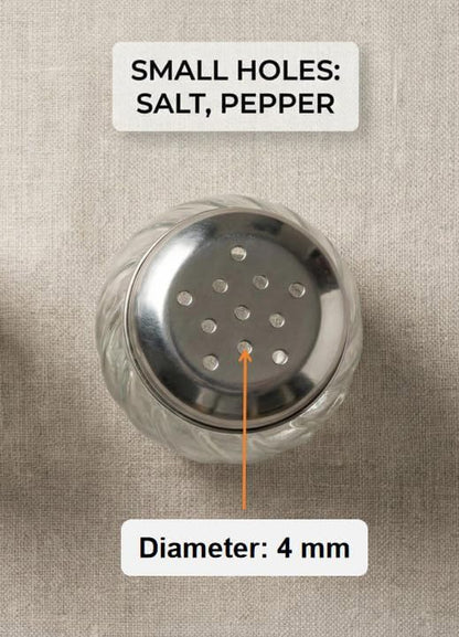 6 Ounce Glass Swirl Cheese Shaker, Crushed Red Pepper Shaker with Stainless Steel Holes Lid