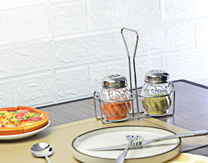 6 Ounce Glass Swirl Cheese Shaker, Crushed Red Pepper Shaker with Stainless Steel Holes Lid