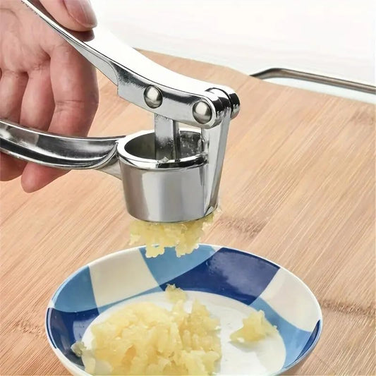 1 Piece Metal Garlic Press, Manual Ginger Crusher, Multi-Functional Kitchen Tool