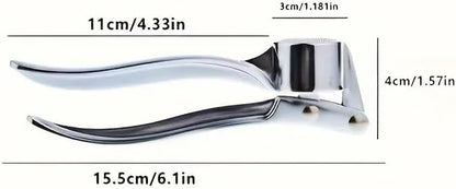 1 Piece Metal Garlic Press, Manual Ginger Crusher, Multi-Functional Kitchen Tool