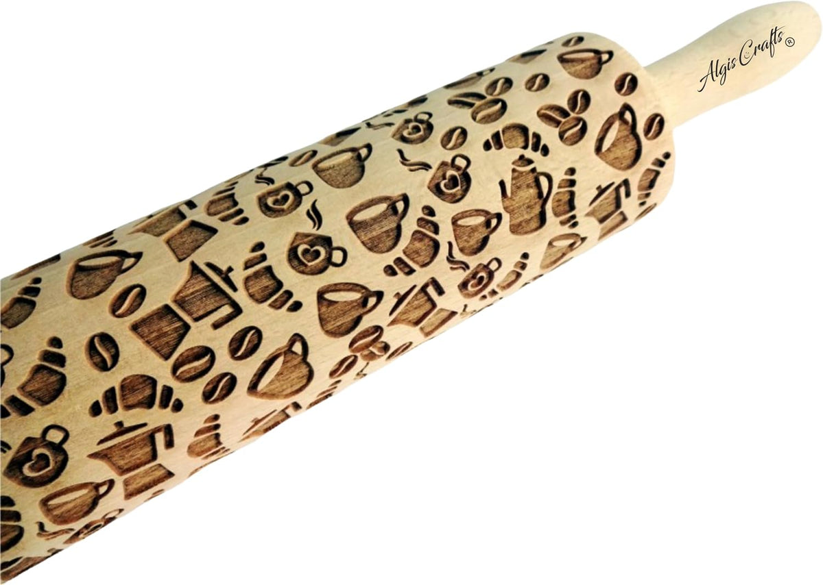 HEARTS EMBOSSING ROLLING PIN WOODEN ROLLING PIN for EMBOSSED COOKIES with LOVE HEARTS