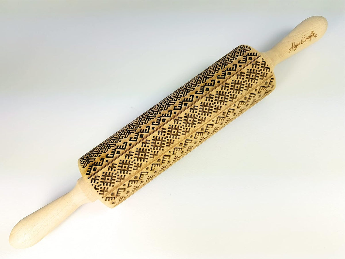HEARTS EMBOSSING ROLLING PIN WOODEN ROLLING PIN for EMBOSSED COOKIES with LOVE HEARTS