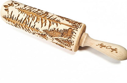 HEARTS EMBOSSING ROLLING PIN WOODEN ROLLING PIN for EMBOSSED COOKIES with LOVE HEARTS
