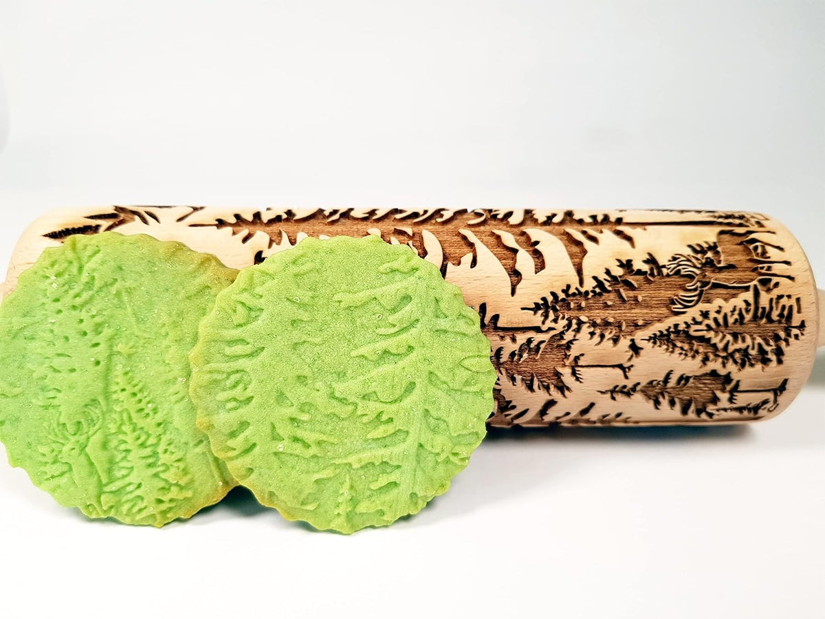 HEARTS EMBOSSING ROLLING PIN WOODEN ROLLING PIN for EMBOSSED COOKIES with LOVE HEARTS