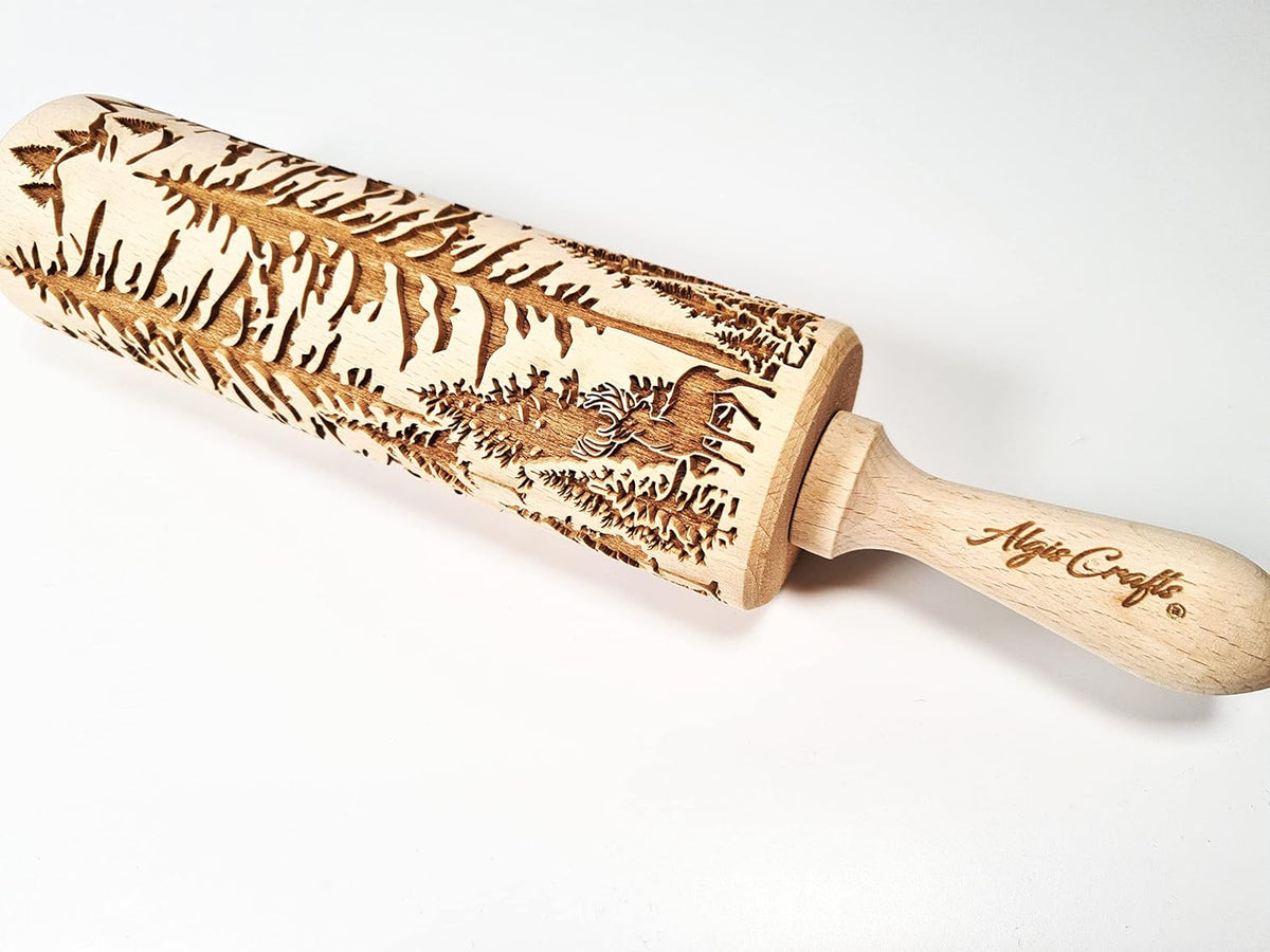 HEARTS EMBOSSING ROLLING PIN WOODEN ROLLING PIN for EMBOSSED COOKIES with LOVE HEARTS