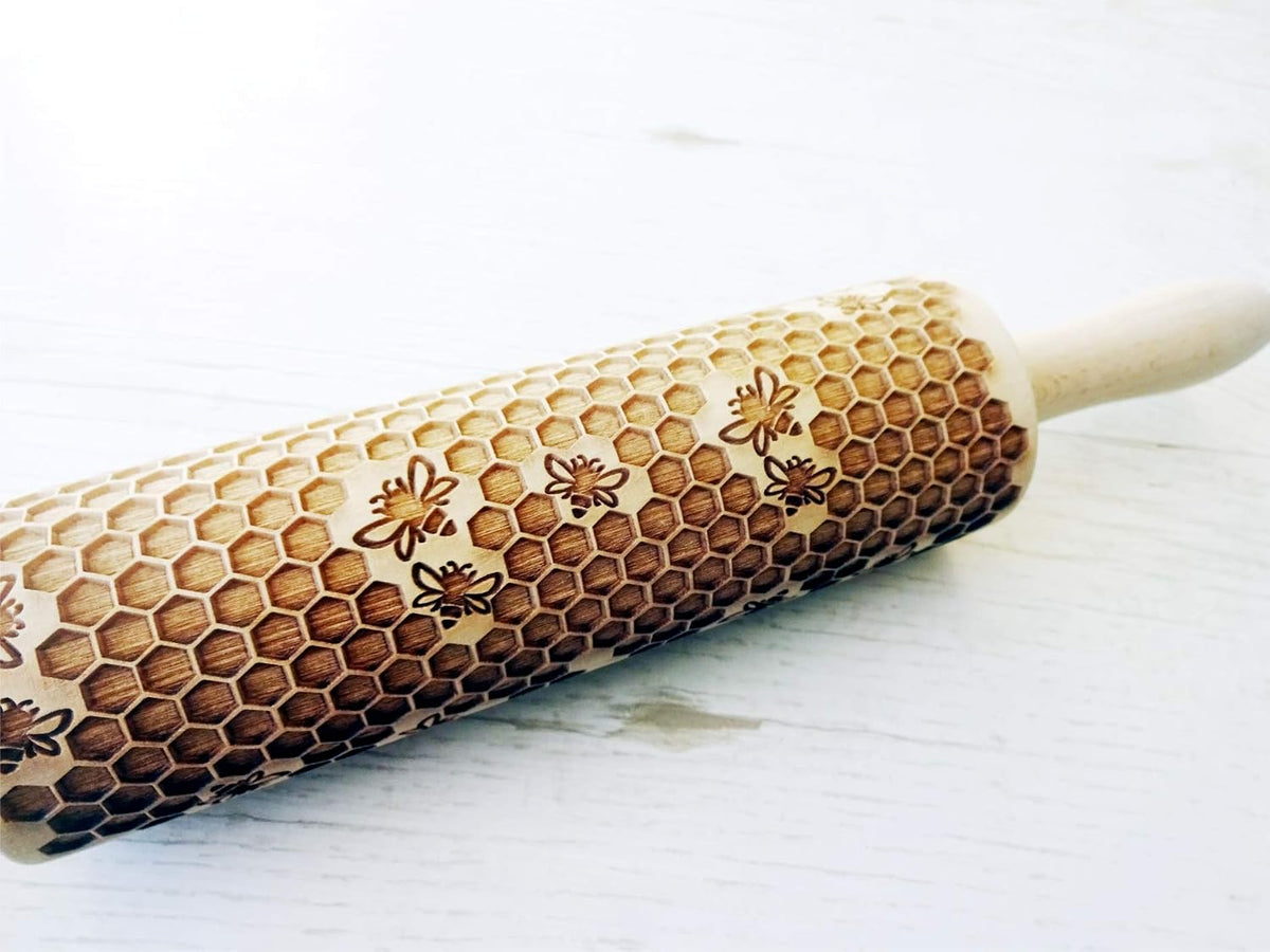 HEARTS EMBOSSING ROLLING PIN WOODEN ROLLING PIN for EMBOSSED COOKIES with LOVE HEARTS