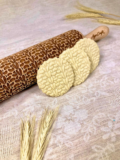 HEARTS EMBOSSING ROLLING PIN WOODEN ROLLING PIN for EMBOSSED COOKIES with LOVE HEARTS