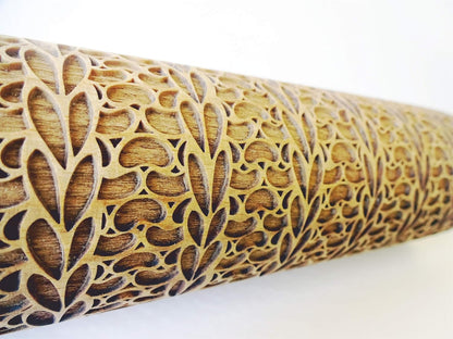 HEARTS EMBOSSING ROLLING PIN WOODEN ROLLING PIN for EMBOSSED COOKIES with LOVE HEARTS