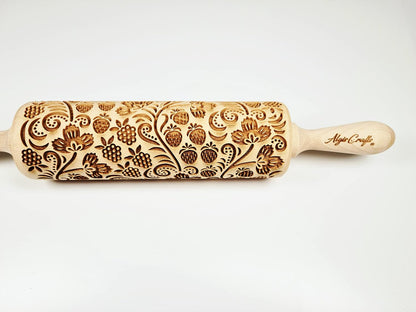 HEARTS EMBOSSING ROLLING PIN WOODEN ROLLING PIN for EMBOSSED COOKIES with LOVE HEARTS
