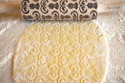 HEARTS EMBOSSING ROLLING PIN WOODEN ROLLING PIN for EMBOSSED COOKIES with LOVE HEARTS
