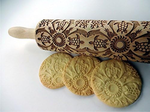 HEARTS EMBOSSING ROLLING PIN WOODEN ROLLING PIN for EMBOSSED COOKIES with LOVE HEARTS