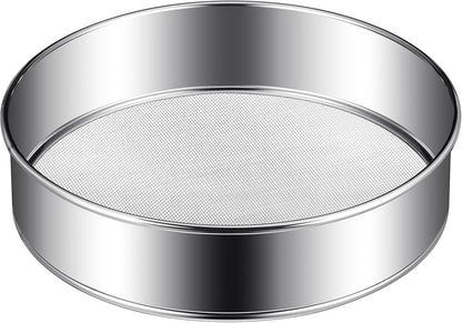 3 Pcs Stainless Steel Flour Sifter (6" and 8" 60 Mesh, 7" 40 Mesh)