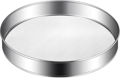 3 Pcs Stainless Steel Flour Sifter (6" and 8" 60 Mesh, 7" 40 Mesh)