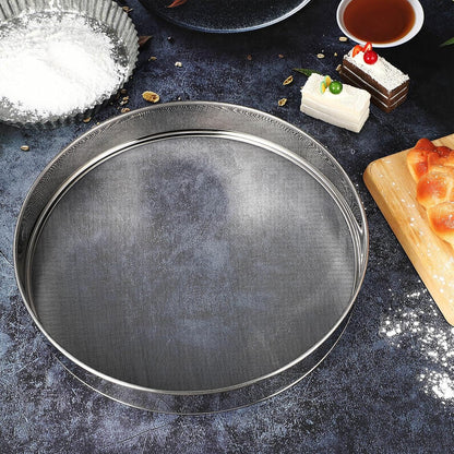 3 Pcs Stainless Steel Flour Sifter (6" and 8" 60 Mesh, 7" 40 Mesh)