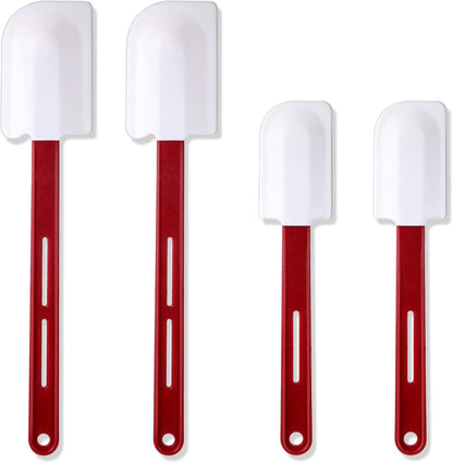 4 Pcs Commercial Rubber Spatula Heat Resistant, 10 Inch, 14 Inch