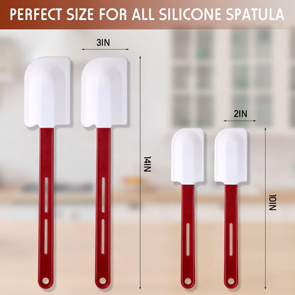 4 Pcs Commercial Rubber Spatula Heat Resistant, 10 Inch, 14 Inch