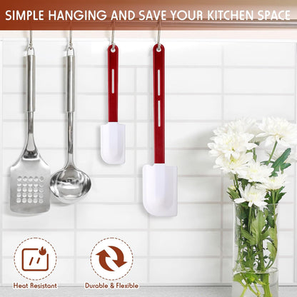 4 Pcs Commercial Rubber Spatula Heat Resistant, 10 Inch, 14 Inch