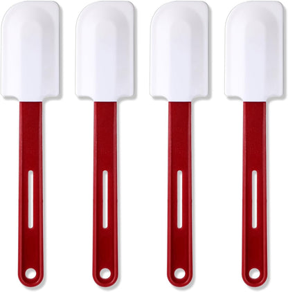 4 Pcs Commercial Rubber Spatula Heat Resistant, 10 Inch, 14 Inch