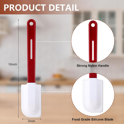 4 Pcs Commercial Rubber Spatula Heat Resistant, 10 Inch, 14 Inch