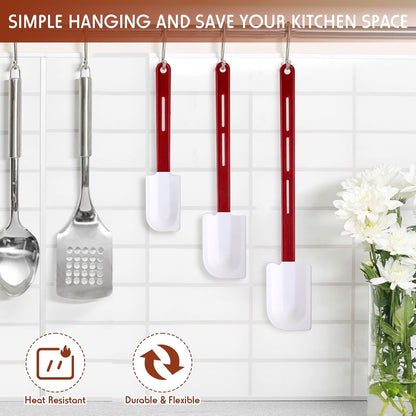 4 Pcs Commercial Rubber Spatula Heat Resistant, 10 Inch, 14 Inch