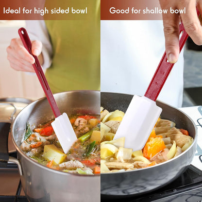 4 Pcs Commercial Rubber Spatula Heat Resistant, 10 Inch, 14 Inch