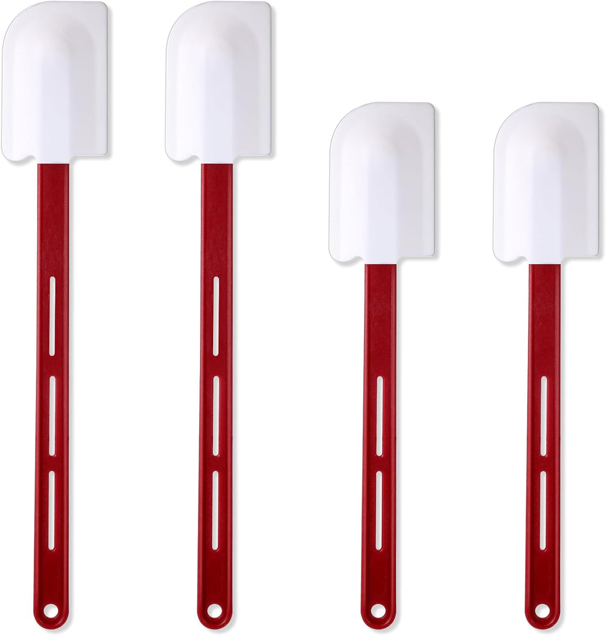 4 Pcs Commercial Rubber Spatula Heat Resistant, 10 Inch, 14 Inch