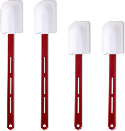 4 Pcs Commercial Rubber Spatula Heat Resistant, 10 Inch, 14 Inch