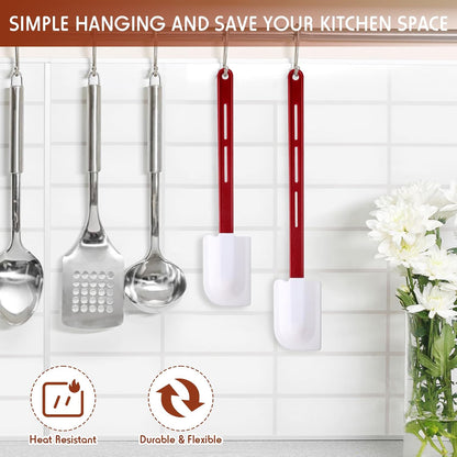 4 Pcs Commercial Rubber Spatula Heat Resistant, 10 Inch, 14 Inch
