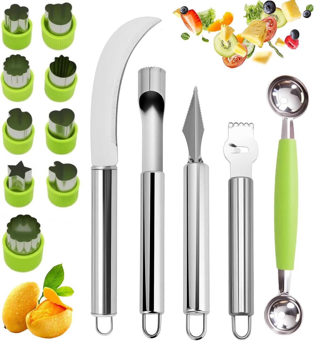 Stainless Steel Vegetable Fruit Cutters Shaper Kit