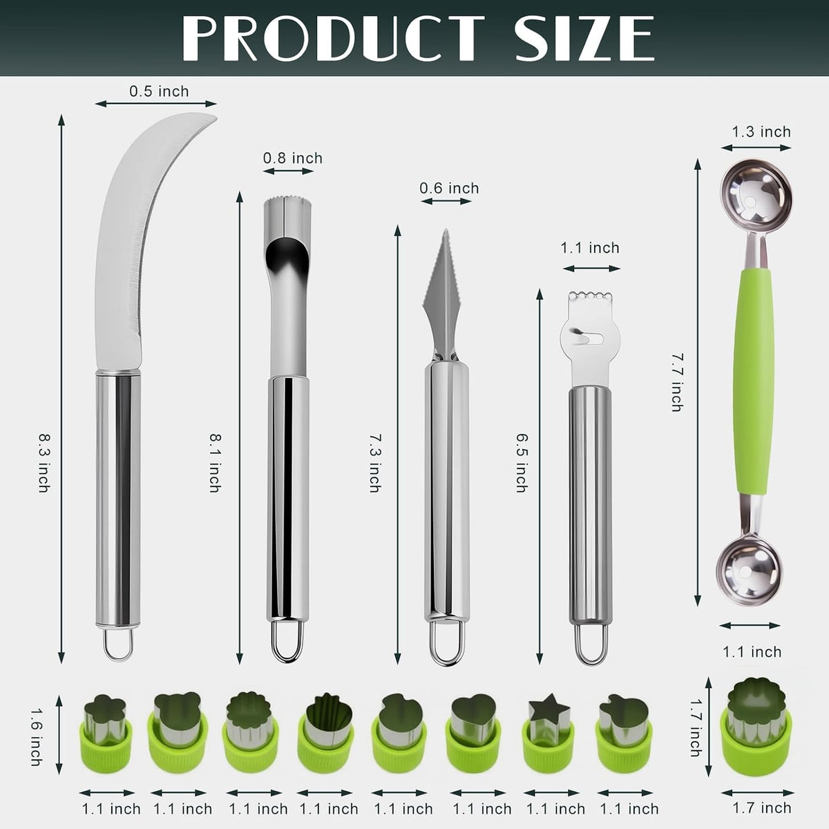 Stainless Steel Vegetable Fruit Cutters Shaper Kit