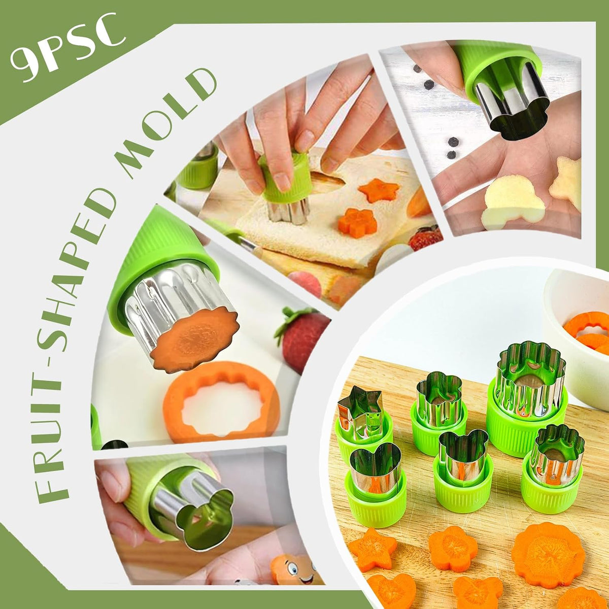 Stainless Steel Vegetable Fruit Cutters Shaper Kit