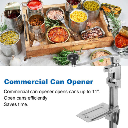 Commercial Can Opener Heavy Duty - Industrial Manual Can Opener Opens Up to 11" Tall Cans