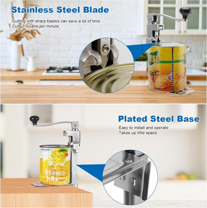 Commercial Can Opener Heavy Duty - Industrial Manual Can Opener Opens Up to 11" Tall Cans