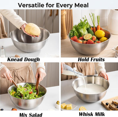 18/8 Stainless Steel Colander with Mixing Bowl, 3.5QT
