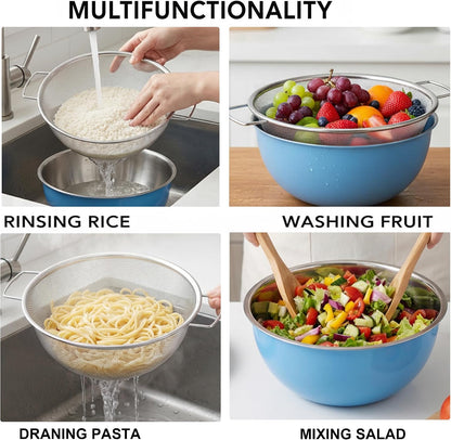 18/8 Stainless Steel Colander with Mixing Bowl, 3.5QT