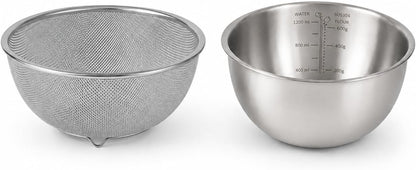 18/8 Stainless Steel Colander with Mixing Bowl, 3.5QT