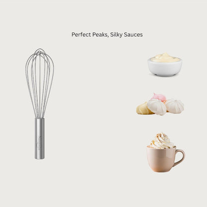 3-Piece Premium Whisk Set - 304 Stainless Steel Danish Dough Whisk, Semi-Automatic Push Egg Beater, & Balloon Whisk - Professional Battery-Free Baking Tools & Bread Making Gift Set
