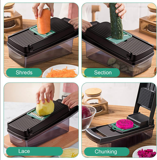 Vegetable Chopper, Food Shredder with Container, Mandoline Slicer, Cheese Grater, Veggie Dicer Slicer Cutter, Egg white separator,Includes Bonus hand protector& Kitchen Gadgets