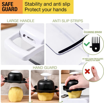 22 in 1 Vegetable Chopper Food Chopper, Multifunctional Onion Dicer Veggie Chopper with Container, Manual Vegetable Cutter Slicer Grater for Kitchen, Fruit Tomato Cheese Shredder Kitchen Gadget